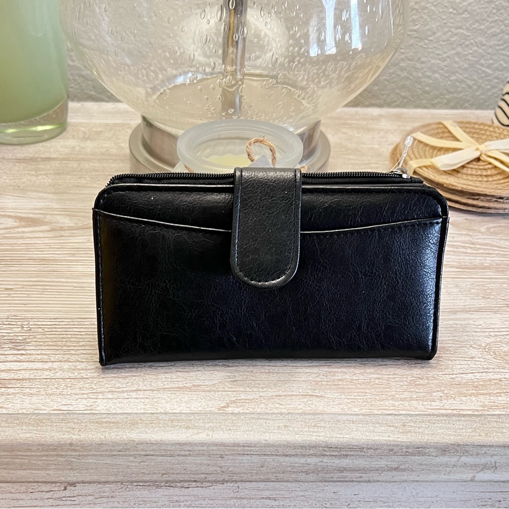 Black Faux Leather Ladies’ Wallet - Picture 2 of 5